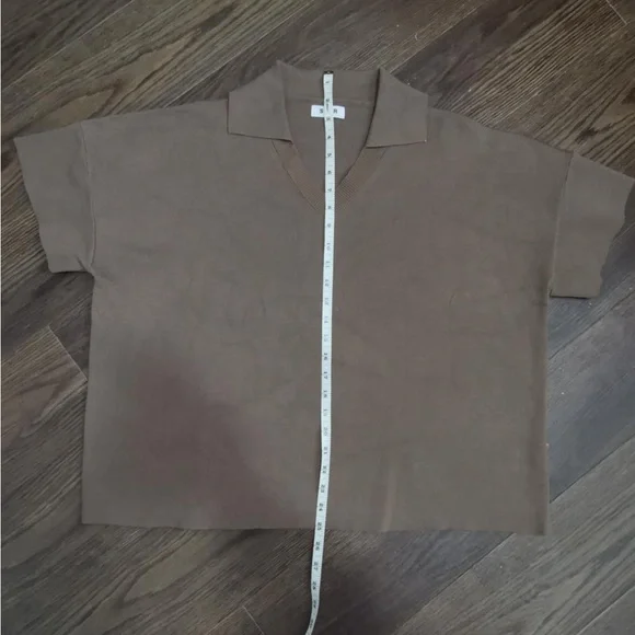 Brown Polo Shirt with Relaxed Fit and Textured Fabric - Picture 11 of 13